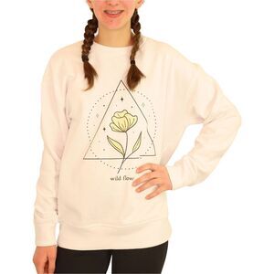 Elevenparis Womens Wild Flower Sweatshirt, white, S